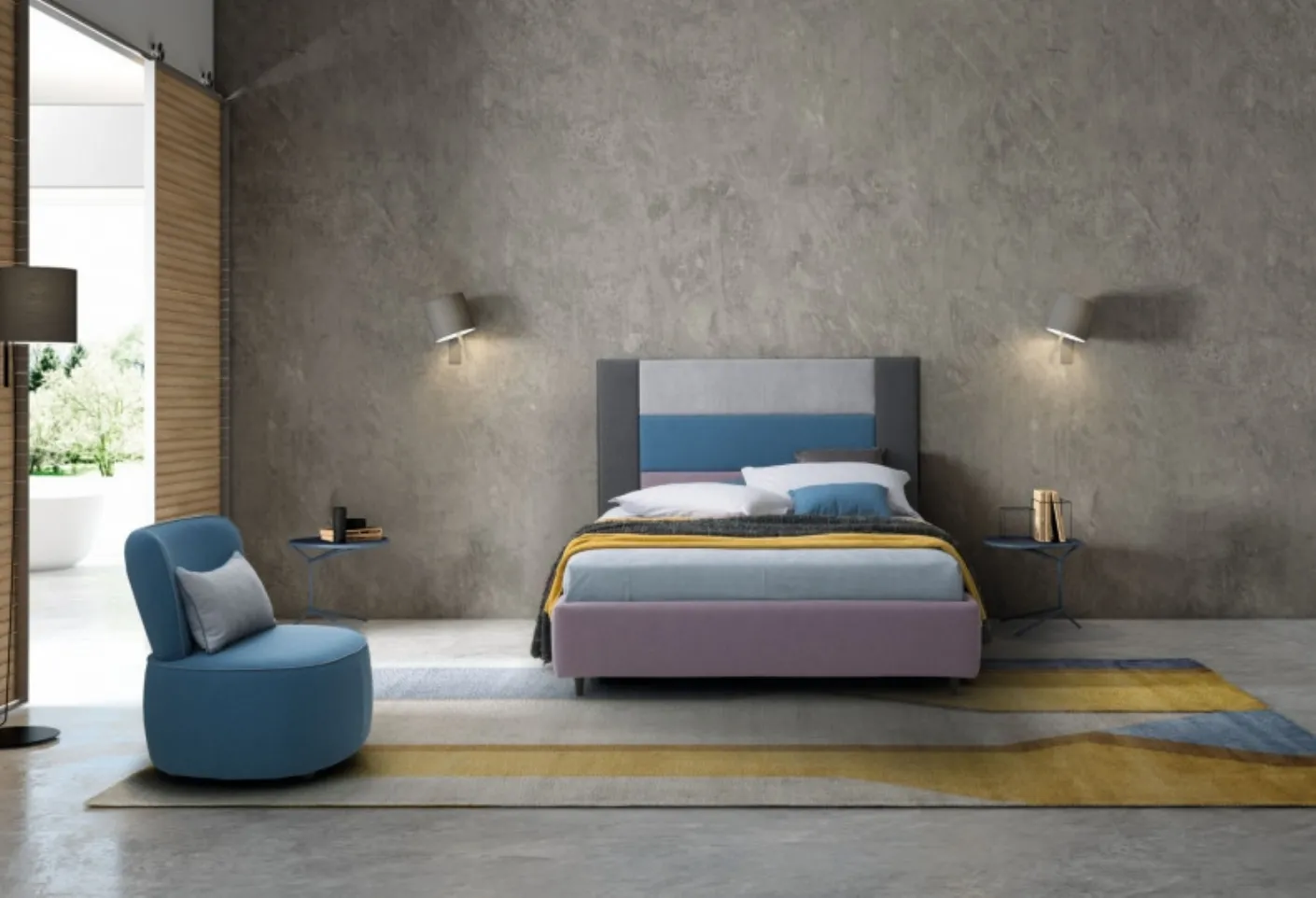 Letto singolo con testiera modulare Ground di Le Comfort