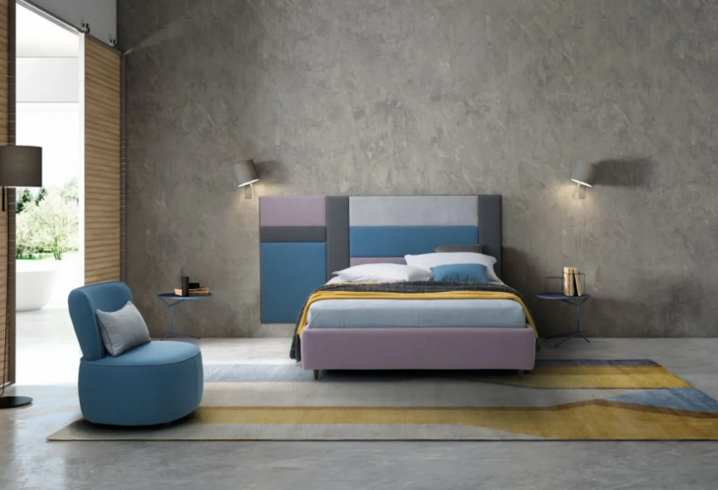 Letto singolo con testiera modulare Ground di Le Comfort