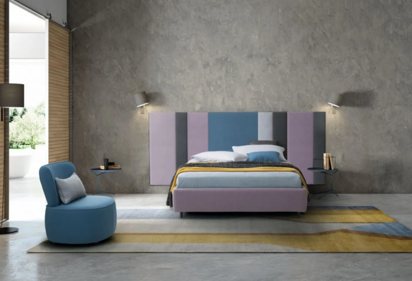 Letto singolo con testiera modulare Ground di Le Comfort