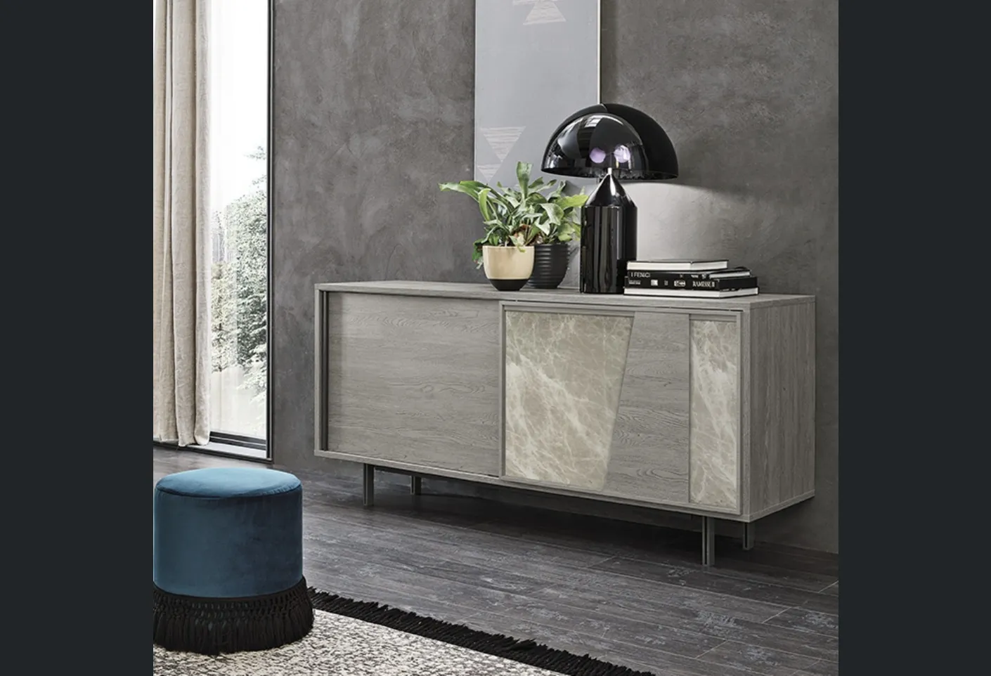 Madia Modus New in laminato con inserti in gres di Target Point