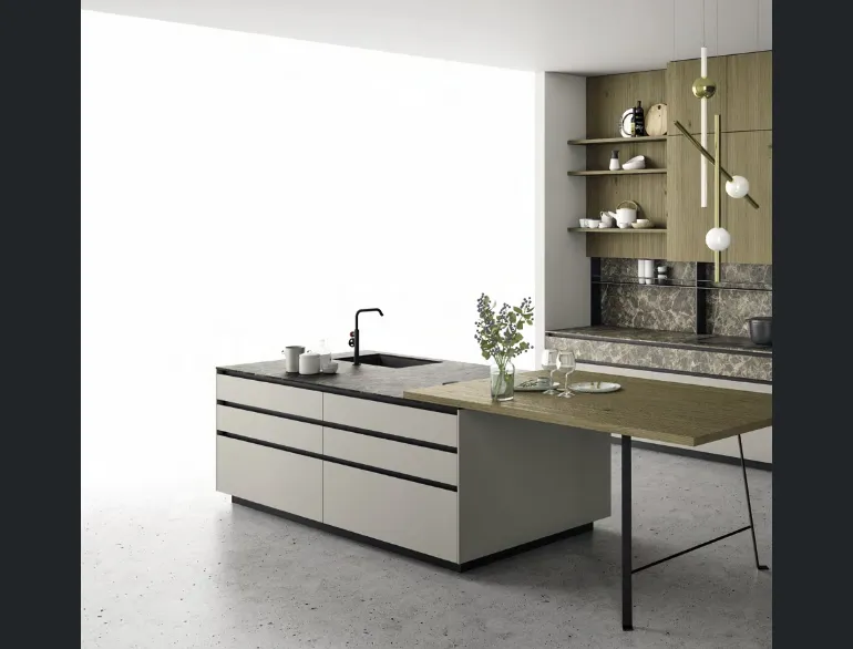 Cucina Design con isola Aspen composizione 6 di Doimo Cucine