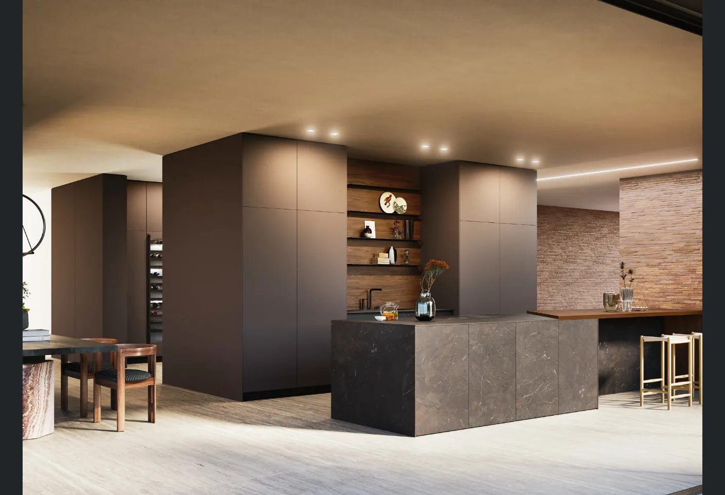 Cucina Design con penisola Aspen D23 di Doimo Cucine