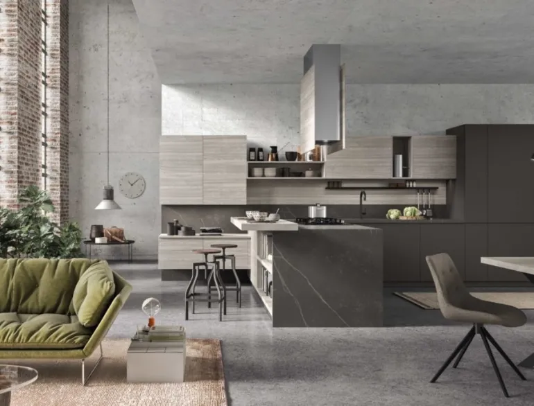 Cucina Moderna con penisola Flo Evo 02 di Ar-Tre