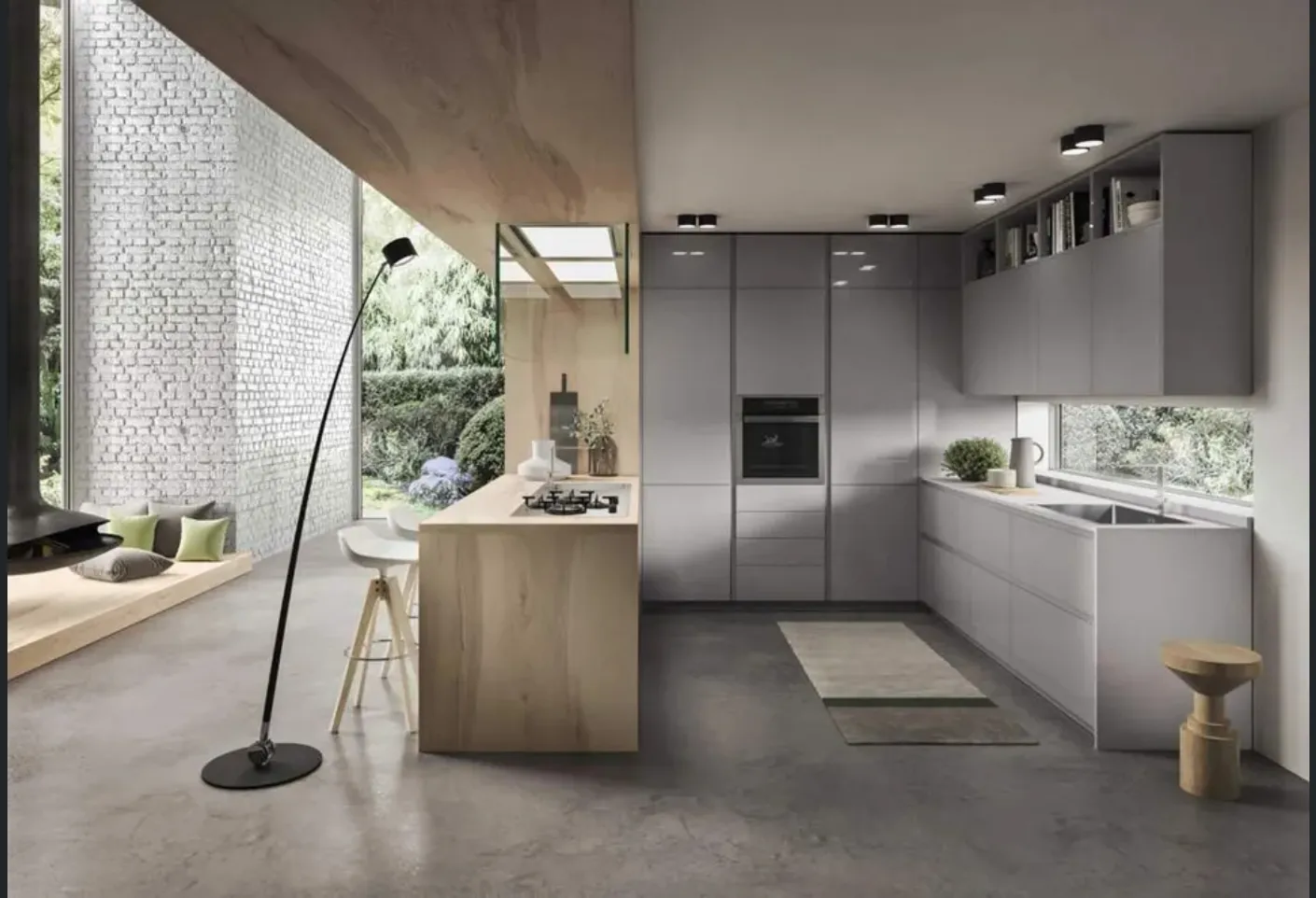 Cucina Moderna con penisola Fly Evo 07 di Ar-Tre