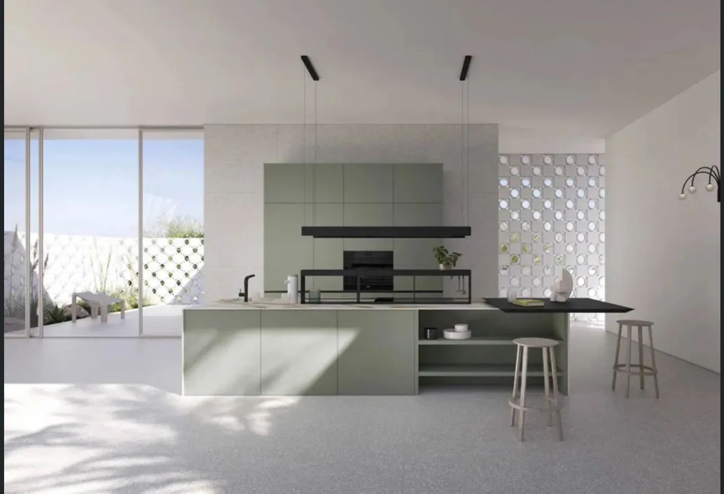 Cucina Moderna con isola Sky Green di Ar-Tre