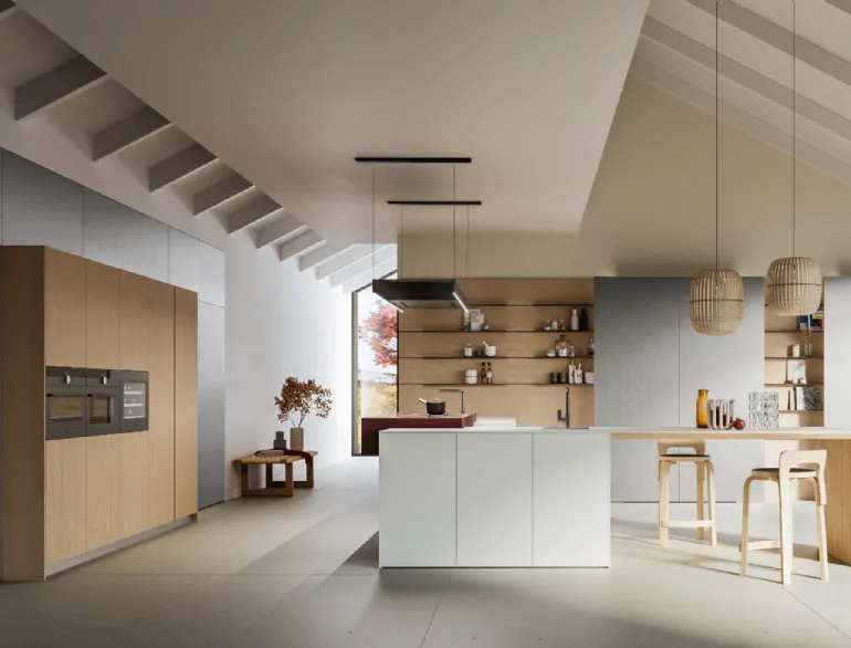 Cucina Moderna con isola D12 e D23 di Doimo Cucine