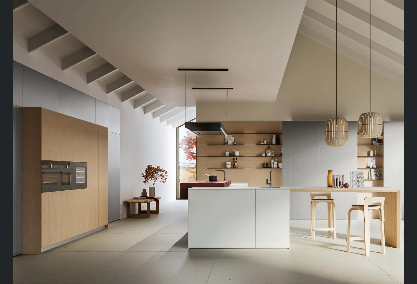 Cucina Moderna con isola D12 e D23 di Doimo Cucine