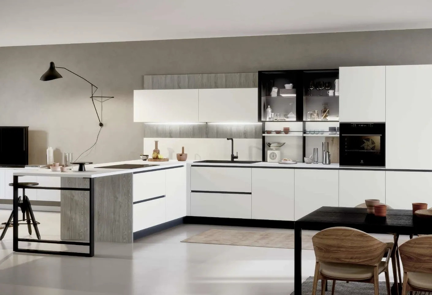 Cucina Moderna con penisola Trend Maniglia Home 04 di Forma Cucine